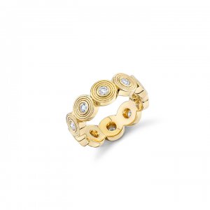 Gold & Diamond Fluted Eternity Ring