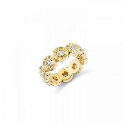 Gold & Diamond Fluted Eternity Ring