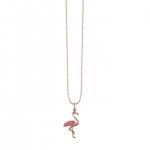 Gold & Pink Sapphire Flamingo Charm