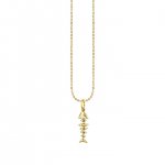 Gold & Diamond Small Fishbone Charm