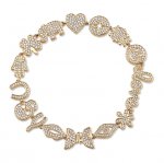 Gold & Pave Diamond Multi-Icon Bracelet