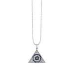 Men's Collection Gold & Diamond Pyramid Mosaic Evil Eye Charm