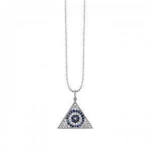 Men's Collection Gold & Diamond Pyramid Mosaic Evil Eye Charm