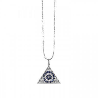 Men's Collection Gold & Diamond Pyramid Mosaic Evil Eye Charm