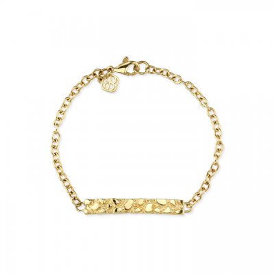 Gold Nugget Large Bar Bracelet