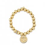 Gold & Diamond Large Zodiac & Rondelle on Gold Beads