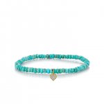 Little Loves Gold & Diamond Baby Heart on Turquoise