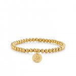 Gold & Diamond Small Zodiac Medallion on Gold Beads