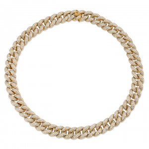 Gold & Pave Diamond Link Necklace