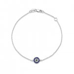 Gold & Diamond Round Evil Eye Bracelet