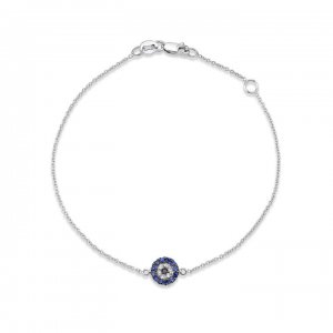 Gold & Diamond Round Evil Eye Bracelet