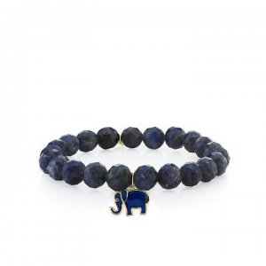 Gold & Enamel Elephant on Iolite