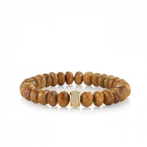 Men's Collection Gold & Diamond Rondelle on Mystic Tiger Eye