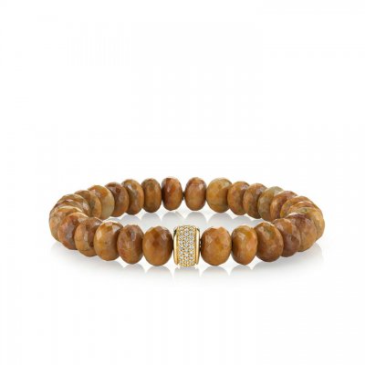 Men's Collection Gold & Diamond Rondelle on Mystic Tiger Eye