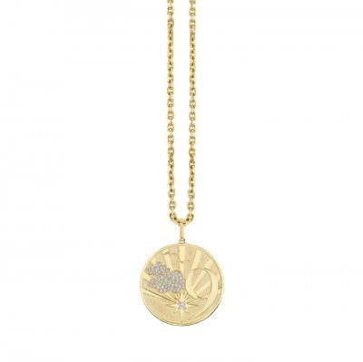 Gold & Diamond Cloud 9 Coin Charm