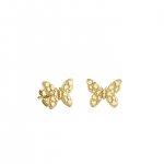 Gold Nugget Butterfly Stud