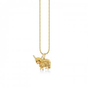 Gold & Diamond Highland Cow Charm