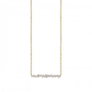 Gold & Diamond Small Cocktail Bar Necklace