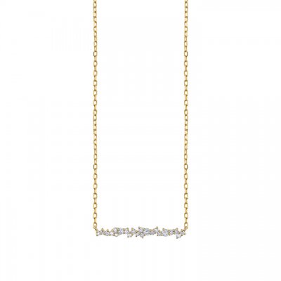 Gold & Diamond Small Cocktail Bar Necklace