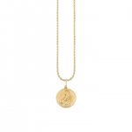 Gold & Diamond Scorpio Zodiac Medallion