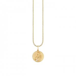 Gold & Diamond Scorpio Zodiac Medallion