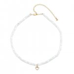 Little Loves Gold & Diamond Heart Mother of Pearl Necklace