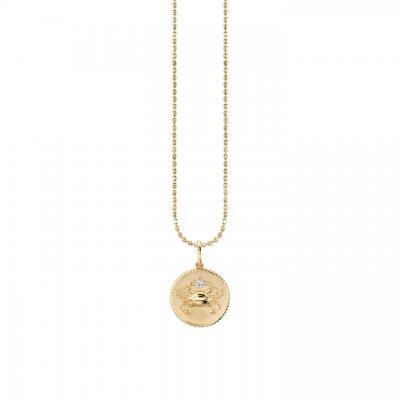 Gold & Diamond Cancer Zodiac Medallion