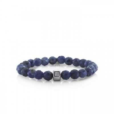 Men's Collection Black Rhodium Hexagon Rondelle on Iolite