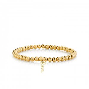 Pure Gold Tiny Love On Gold Beads