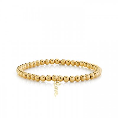 Pure Gold Tiny Love On Gold Beads