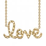 Gold Nugget Supersize Script Love Necklace