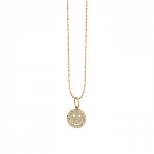 Gold & Diamond Small Happy Face Charm