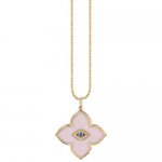 Gold & Bezel Diamond Evil Eye Moroccan Enamel Charm