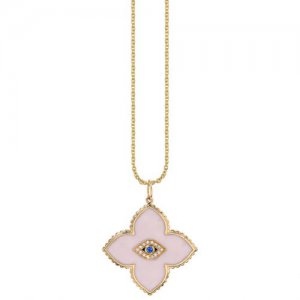 Gold & Bezel Diamond Evil Eye Moroccan Enamel Charm