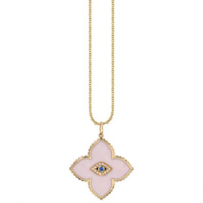 Gold & Bezel Diamond Evil Eye Moroccan Enamel Charm