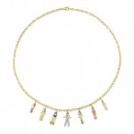 Gold & Diamond Doll Multi-Charm Necklace