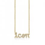 Gold & Diamond Icon Script Necklace