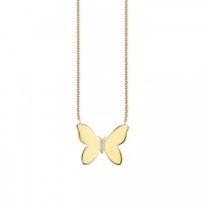 Little Loves Gold & Diamond Butterfly Necklace