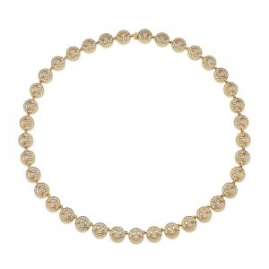 Men's Collection Gold & Diamond Happy Face Eternity Necklace