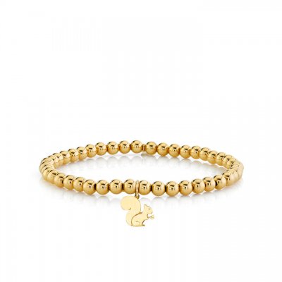 Gold Small Squirrel On Gold Beads