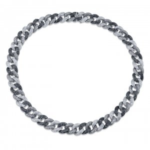 Men's Collection Two-Tone Gold & Pave Diamond Link Necklace