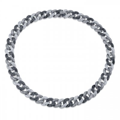 Men's Collection Two-Tone Gold & Pave Diamond Link Necklace