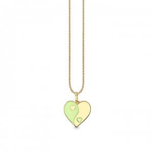 Gold & Enamel Yin Yang Heart Charm