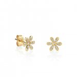 Gold & Diamond Flower Stud