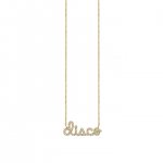 Gold & Diamond Disco Script Necklace