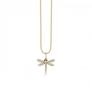 Gold & Diamond Dragonfly Charm