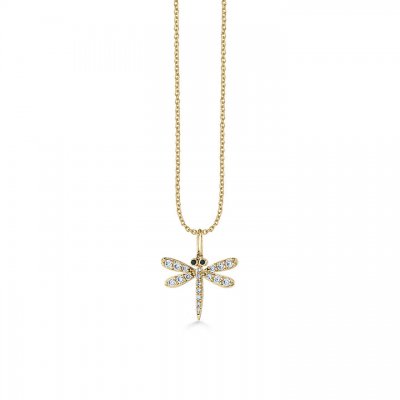 Gold & Diamond Dragonfly Charm