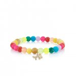 Gold & Diamond Daisy Butterfly on Rainbow Jade