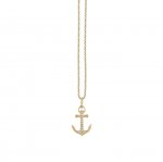 Gold & Pave Diamond Anchor Charm