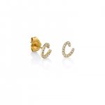 Gold & Diamond Small Initial Stud